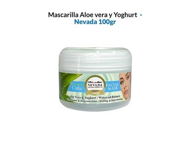 MASCARILLA FACIAL NEVADA NATURAL PRODUCTS ACLARADOR ALOE VERA YOGURT 100 GR