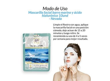 PACK 2 MASCARA FACIAL NEVADA NATURAL PRODUCTS VELO BARRO MARINO ACIDO HIALURONICO 10 UN - 2