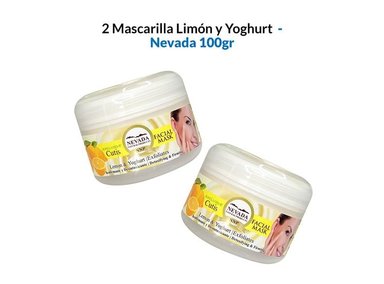 PACK 2 MASCARA FACIAL NEVADA NATURAL PRODUCTS MASCARILLA ACLARADOR LIMON YOGURT 100 GR