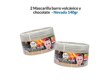 PACK 2 MASCARA FACIAL NEVADA NATURAL PRODUCTS MASCARILLA BARRO VOLCANICO CHOCOLATE 140 GR