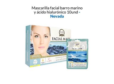 MASCARA FACIAL NEVADA NATURAL PRODUCTS VELO BARRO MARINO ACIDO HIALURONICO 10 UN