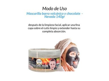 PACK 3 MASCARA FACIAL NEVADA NATURAL PRODUCTS MASCARILLA BARRO VOLCANICO CHOCOLATE 140 GR - 2