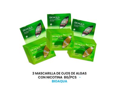 MASCARILLA BIO AQUA 3 UNIDADES OJOS ALGAS CON NICOTINA 8G/PCS