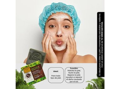 PACK 3 TRATAMIENTO LIMPIEZA FACIAL BIO AQUA JABON NATURAL TE VERDE MATCHA BIOAQUA DESINTOXICANTE 100 GR - 3