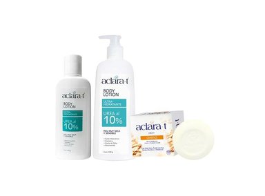 CREMA CUERPO ACLARA-T AROMÁTICA ULTRA HIDRAT UREA 10% 450G Y 150G + JABÓN AVENA 80G - 1