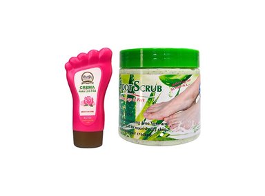 CREMA PIES NEVADA NATURAL PRODUCTS ROSA + EXFOLIANTE 120ML ALOE VERA 500ML WOKALI