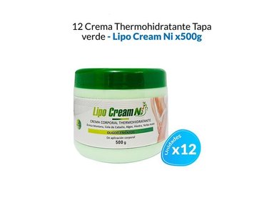 CREMA CUERPO LIPO CREAM NI AROMÁTICA 12 UNIDADES THERMOHIDRATANTE TAPA VERDE 500G - 2