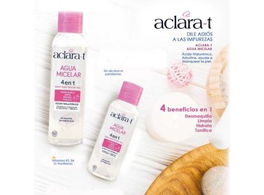 PACK 3 DESMAQUILLANTE FACIAL ACLARA-T AGUA MICELAR 4EN3 - 1