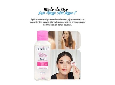 PACK 3 DESMAQUILLANTE FACIAL ACLARA-T AGUA MICELAR 4EN3 - 3