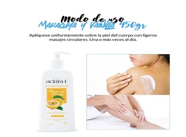 CREMA CUERPO ACLARA-T AROMÁTICA 3 UNIDADES MARACUYÁ Y VAINILLA 450G - 2