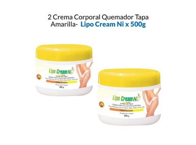 CREMA QUEMADOR CUERPO LIPO CREAM NI AROMÁTICA 2 UNIDADES TAPA AMARILLA 500G - 1