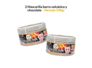 MASCARILLA NEVADA NATURAL PRODUCTS 140G BARRO VOLCÁNICO Y CHOCOLATE 2 UNIDADES
