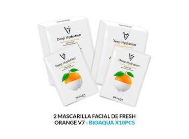 MASCARILLA FACIAL BIOAQUA 30G ESENCIA NARANJA 10PCS 2 UNIDADES