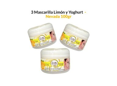 MASCARILLA NEVADA NATURAL PRODUCTS 100G ACLARADOR FACIAL LIMON Y YOGURT 3 UNIDADES