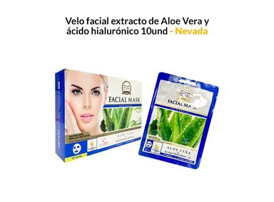 MASCARILLA NEVADA NATURAL PRODUCTS 10 UNIDADES VELO FACIAL EXTRACTO ALOE VERA Y ÁCIDO HIALURÓNICO
