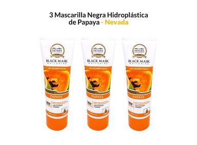 MASCARILLA NEVADA NATURAL PRODUCTS 120G NEGRA HIDROPLASTICA PAPAYA 3 UNIDADES
