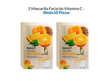 MÁSCARA FACIAL FRUIT OF THE WOKALI 30ML BLANQUEADORA VITAMINA C 10 PIEZAS 2 PACK