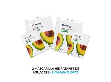 MASCARILLA FACIAL BIOAQUA 25G HIDRATANTE AGUACATE 10PCS 2 UNIDADES
