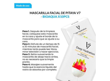 MASCARILLA FACIAL BIOAQUA 30G ESENCIA PITAHAYA 10PCS - 2