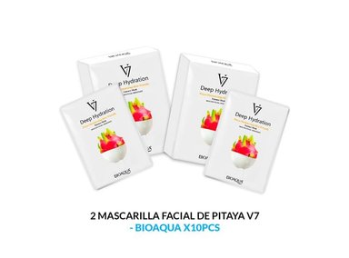 MASCARILLA FACIAL BIOAQUA 30G ESENCIA PITAHAYA 10PCS 2 UNIDADES