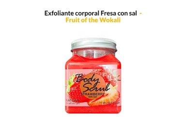 EXFOLIANTE CUERPO FRUIT OF THE WOKALI TODO TIPO DE PIEL 500ML FRESA CON SAL - 1