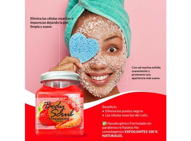 EXFOLIANTE CUERPO FRUIT OF THE WOKALI TODO TIPO DE PIEL 500ML FRESA CON SAL - 3