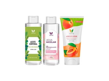 SET ACEITE VENA CORPORAL HL 250 ML+ AGUA MICELAR 120 ML + EXFO DURAZNO 150 GR