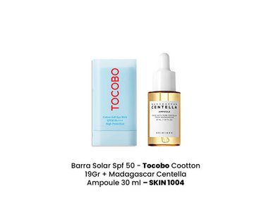 SET BLOQUEADOR FACIAL TOCOBO BARRA SOLAR SPF 50 19 GR + MADAGASCAR CENTELLA SKIN1004 30 ML - 4