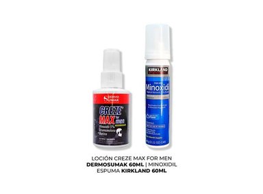 ESPUMA KIRKLAND MINOXIDIL 60ML + LOCIÓN CREZE MAX FORMEN 60ML