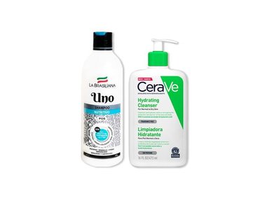 SET CERAVE SHAMPO UNO + CREMA LIMPIADORA HIDRATANTE HYDRATING CLEANSER 473ML - 2