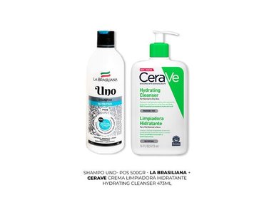 SET CERAVE SHAMPO UNO + CREMA LIMPIADORA HIDRATANTE HYDRATING CLEANSER 473ML - 3