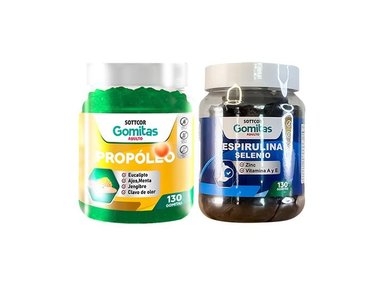 GOMITAS ADULTO PROPOLIO + GOMITAS CON ESPIRULINA SELENIO