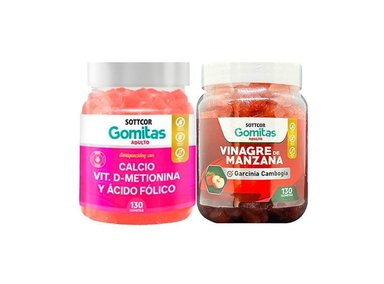 GOMITAS ADULTO CALCIO + GOMITAS VINAGRE DE MANZANA ADULTO