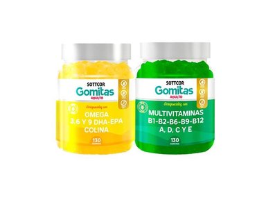 GOMITAS OMEGA 3 + GOMITAS MULTIVITAMINAS ADULTO