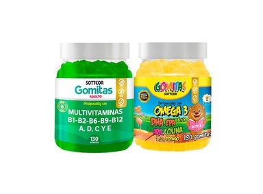 GOMITAS ADULTO MULTIVITAMINAS + GOMITAS OMEGA NIÑOS