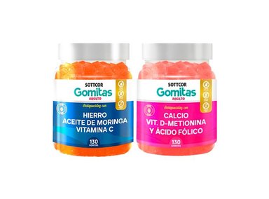 GOMITAS ADULTO HIERRO + GOMITAS DE CALCIO ADULTO