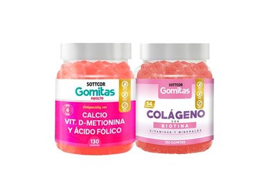 GOMITAS ADULTO CALCIO + GOMITAS COLAGENO Y BIOTINA ADULTO