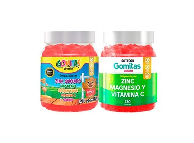 DUO GOMITAS ZINC QUELADO NIÑOS + DE ZINC ADULTO SOTTCOR