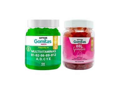 GOMITAS ADULTO MULTIVITAMINAS + GOMITAS AGUAJE BBL ADULTOS