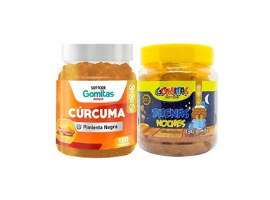 GOMITAS ADULTO CURCUMA + GOMITAS BUENAS NOCHES NIÑOS