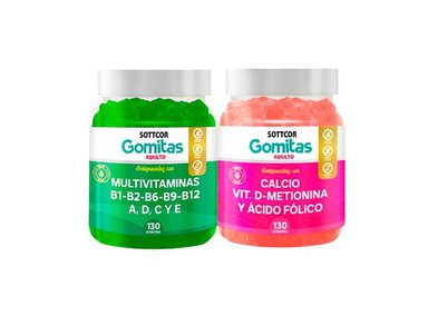 GOMITAS ADULTO MULTIVITAMINAS + GOMITAS CALCIO ADULTO