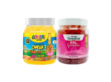 GOMITAS NIÑOS OMEGA + GOMITAS AGUAJE BBL ADULTOS