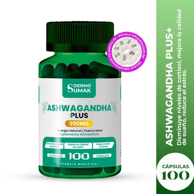 ASHWAGANDHA PLUS 100MG - 100 CAP - DERMO SUMAK + PASTILLERO