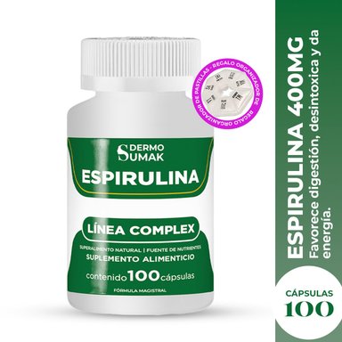 ESPIRULINA COMPLEX 400MG - 100 CAP - DERMO SUMAK + PASTILLERO