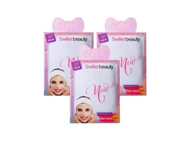 DIADEMA AJUSTABLE PARA MAQUILLAJE SWEET BEAUTY 3 UND