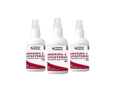 LOCIÓN MINOXIDIL 5% Y DUTASTERIDE 0.5% DERMO SUMAK 3 UND
