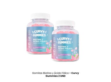 BIOTINA Y ÁCID FÓLICO 60 GMTS CURVY GUMMIES 2UNI