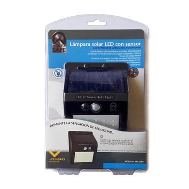 LAMPARA HOUSESAFE SOLAR LED SENSOR LUZ EXTERIOR