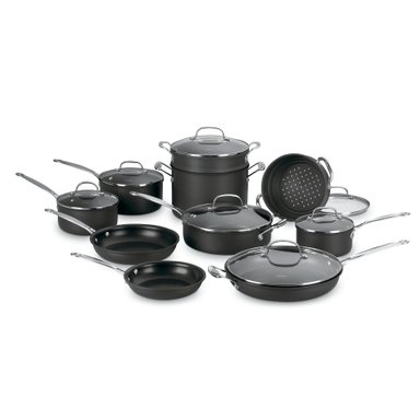 CUISINART JUEGO DE OLLAS CLASICO ANODIZADO 17 PIEZAS