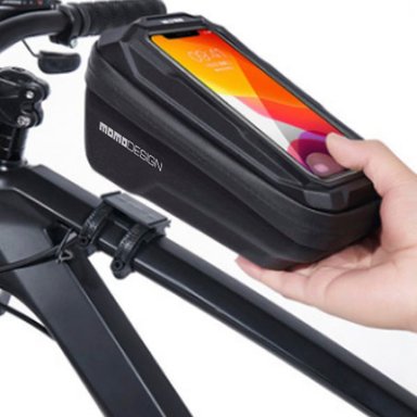 BOLSO MOMO DESIGN TTB30 NEGRO RIGIDO IMPERMEABLE PORTACELULAR BICICLETA - 3
